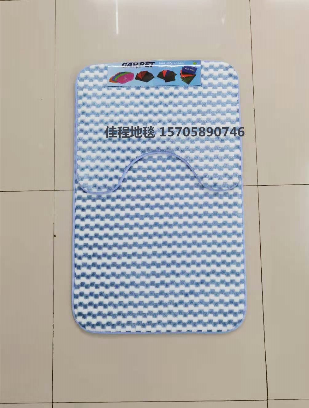 2-piece set of grid toilet toilet combination mat, 2-piece set of grid toilet, classic grid series floor mat, size 50*80cm series Item Picture