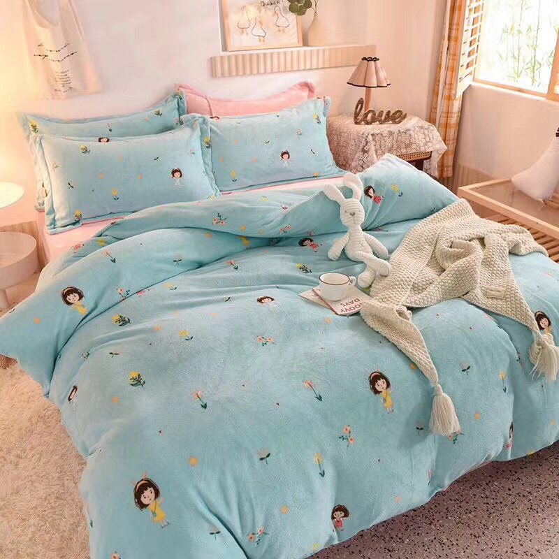 Milk Velvet Four-Piece Cartoon Set