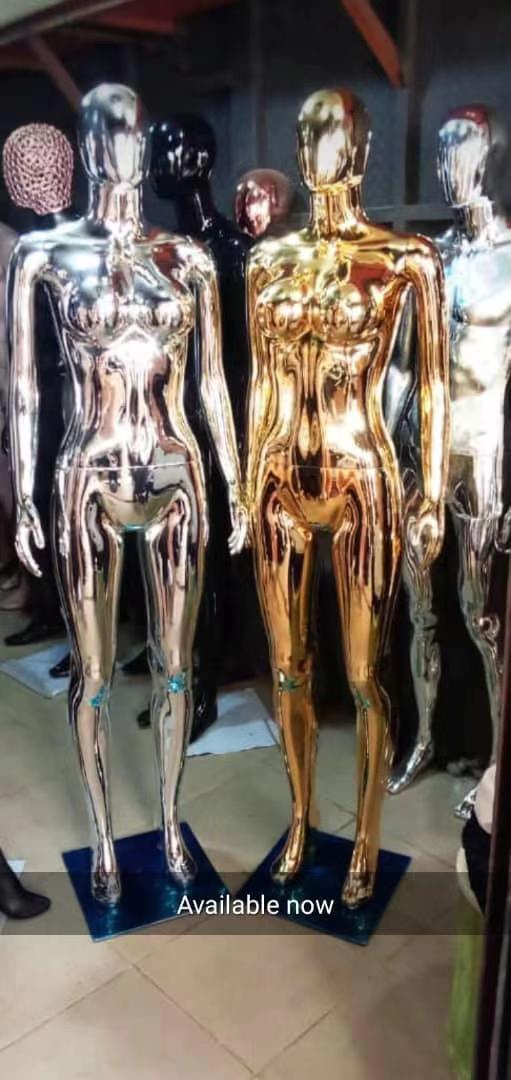电镀银色男女模特服装店模特道具女全身高档橱窗人体婚纱模特展示