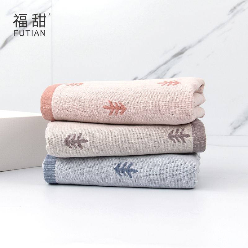 义乌好货-福甜-纯棉纱布洗脸毛巾成人情侣面巾田园风小树毛巾细节图