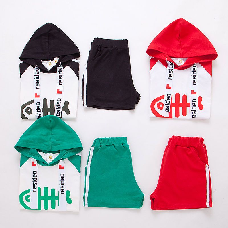 Pure cotton summer clothing for girls, fashionable two-piece set for middle and large children, stylish short-sleeved pants, sportswear, summer Korean-style set Application Scenario