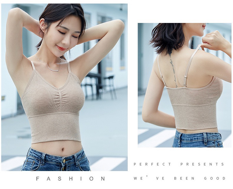 新款兰精莫代尔内衣乳胶胸垫无钢圈文胸睡眠胸罩聚拢美背两种穿搭背心内搭外穿详情图1