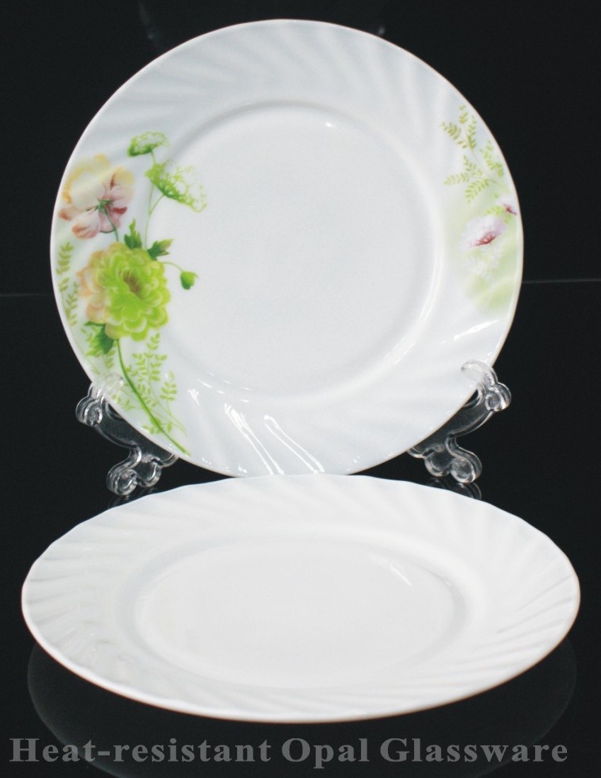 10寸餐盘白玉盘盘乳白玻璃家用酒店用-flat plate10'详情图2
