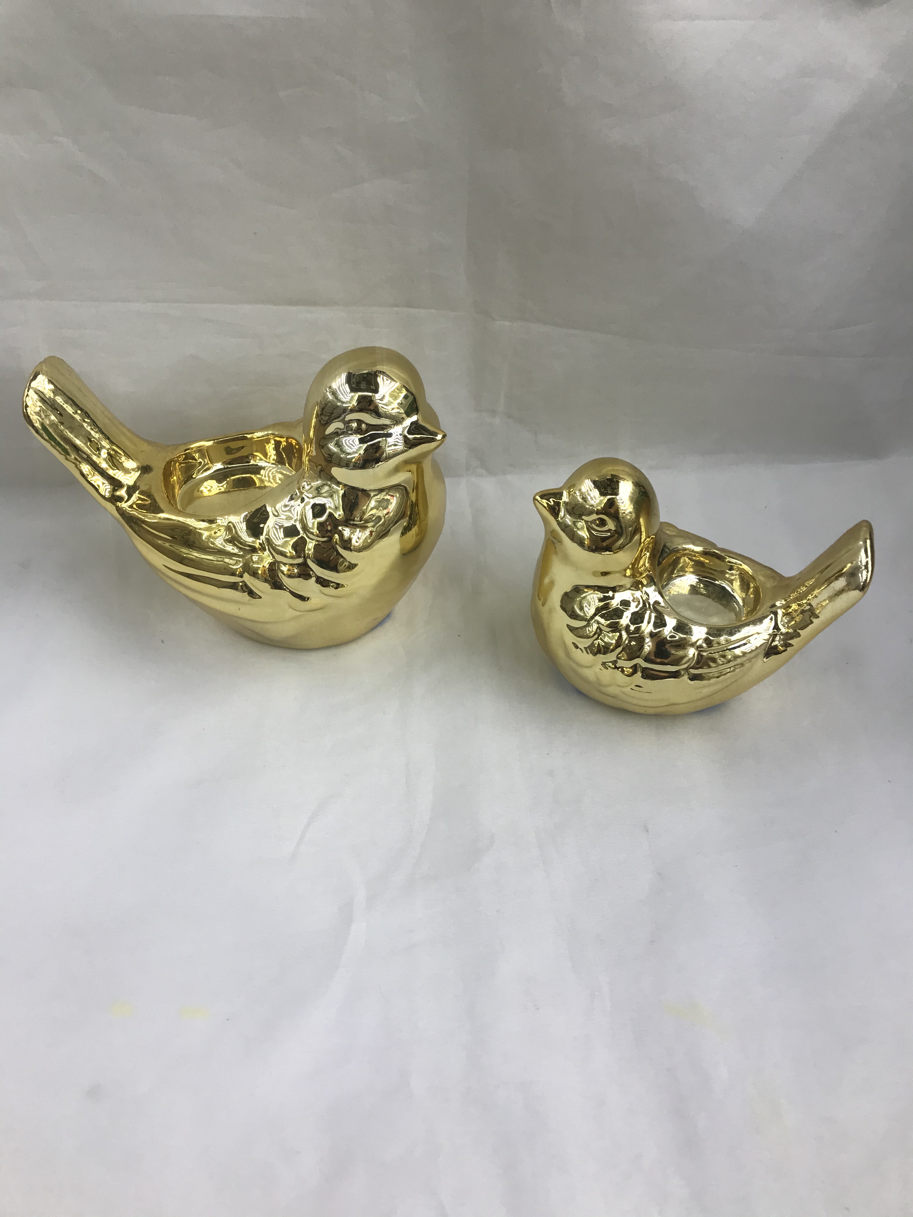 Ceramic electroplated bird candlestick decoration, cute bird decoration, small entrance hall decoration detail image 1