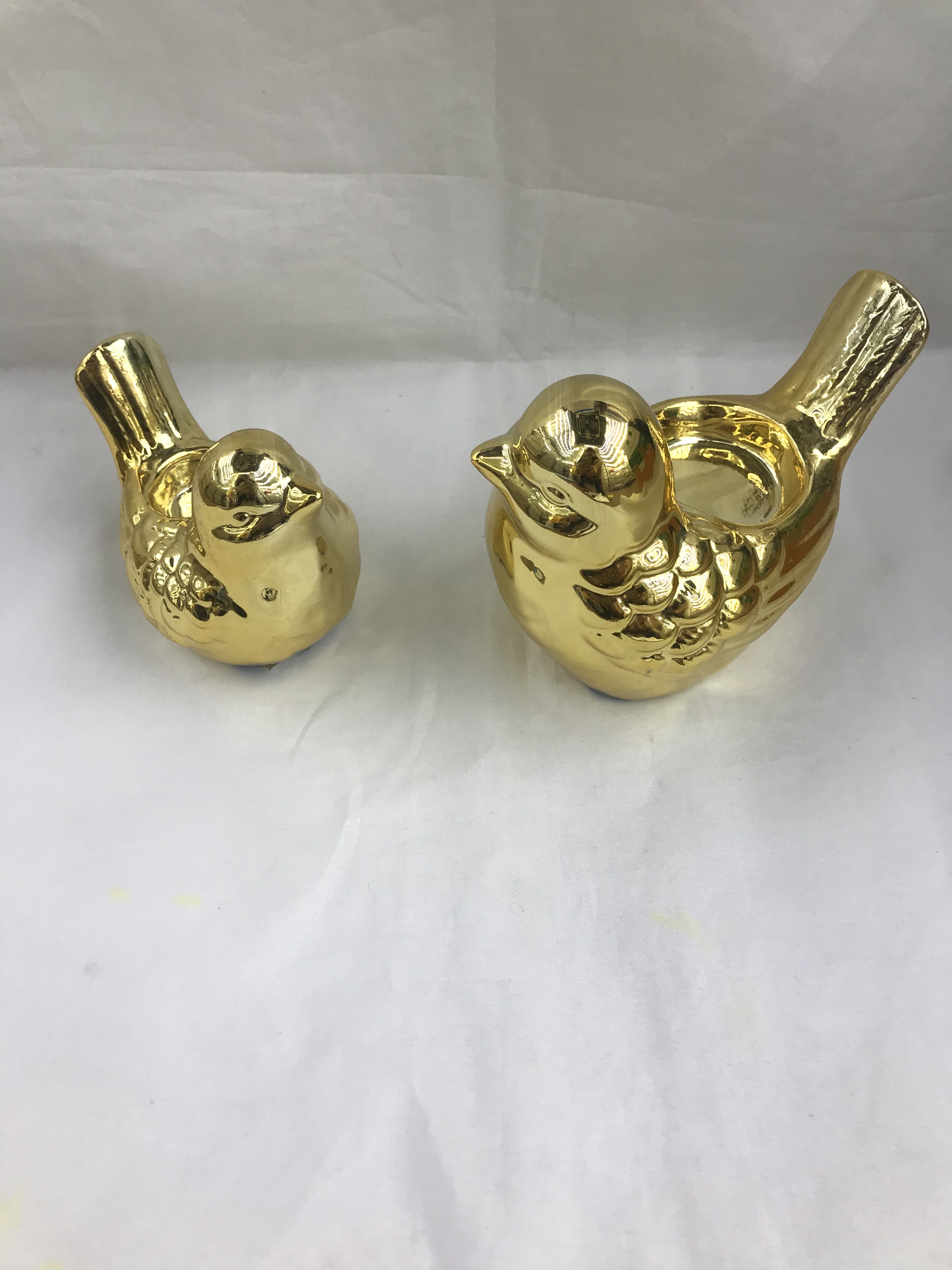 Ceramic electroplated bird candlestick decoration, cute bird decoration, small entrance hall decoration detail image 2