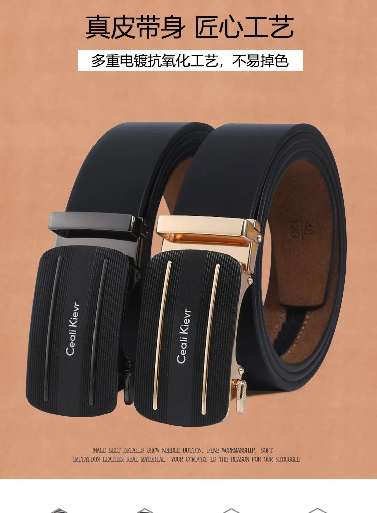 Hot-selling and best-selling men's automatic buckle belt, Korean version business casual belt, men's belt, belt manufacturer wholesale detail image 1