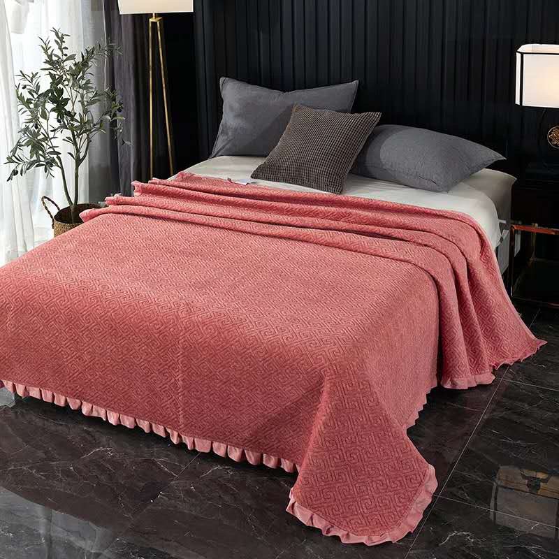 200*230素色牛奶绒床盖