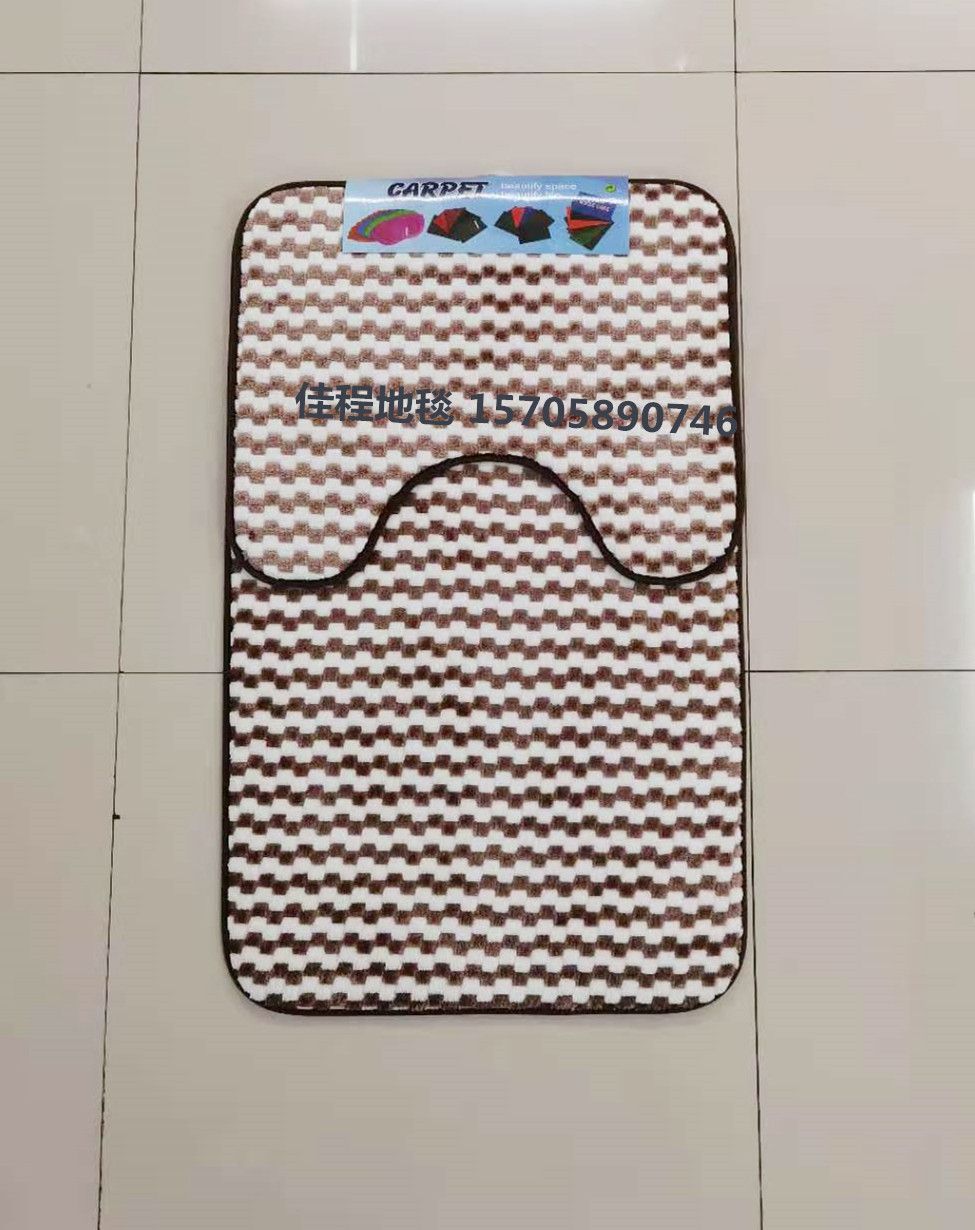 2-piece set of grid toilet toilet combination mat, 2-piece set of grid toilet, classic grid series floor mat, size 50*80cm series details Picture