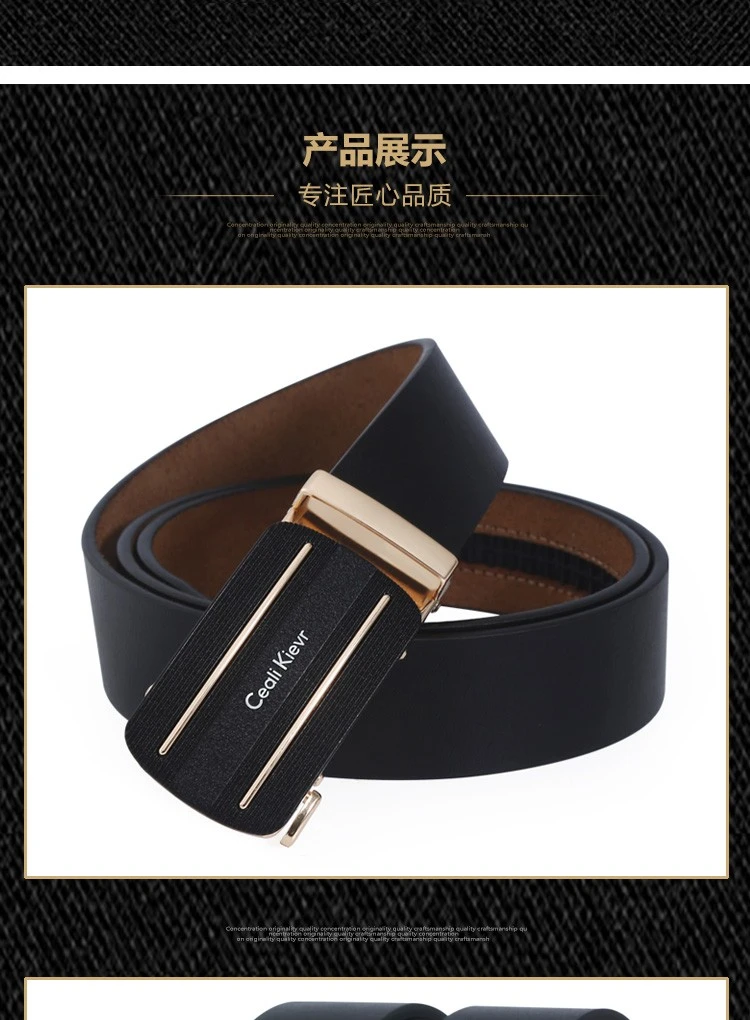 Hot-selling and best-selling men's automatic buckle belt, Korean version business casual belt, men's belt, belt manufacturer wholesale detail image 8