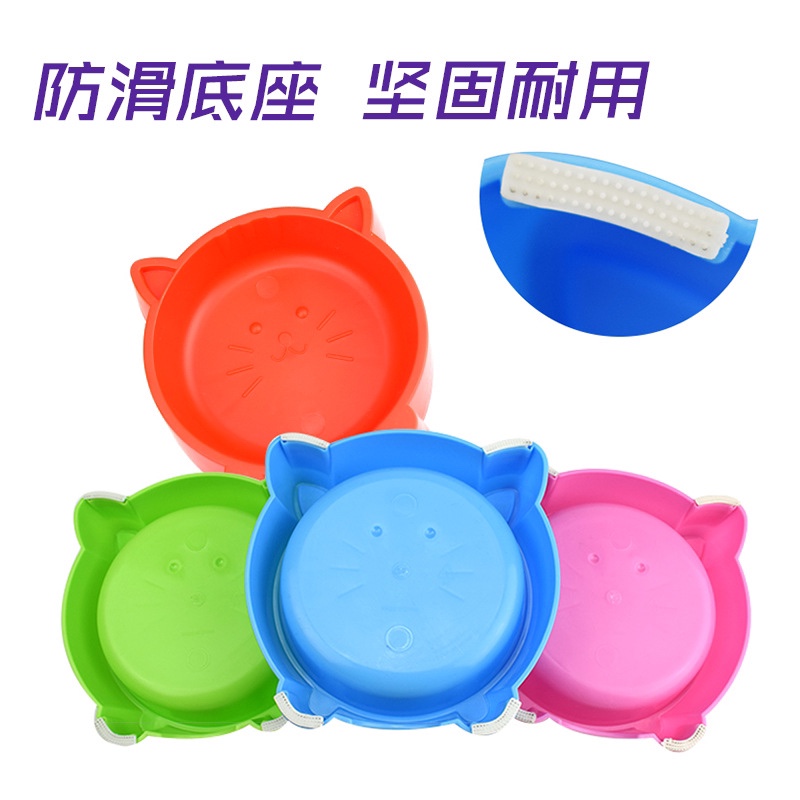 Pet supplies, pet food utensils, pet bowls, universal bowls for cats and dogs, small dog cartoon plastic bowls, anti-slip dog bowls Specification image