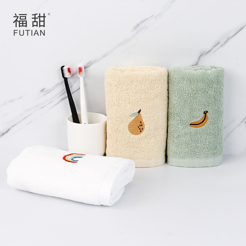 Yiwu good goods - Futian - cotton embroidery fruit towel does not lose hair strong absorbent face towel fashion explosion face towel manufacturers direct sales thumbnail