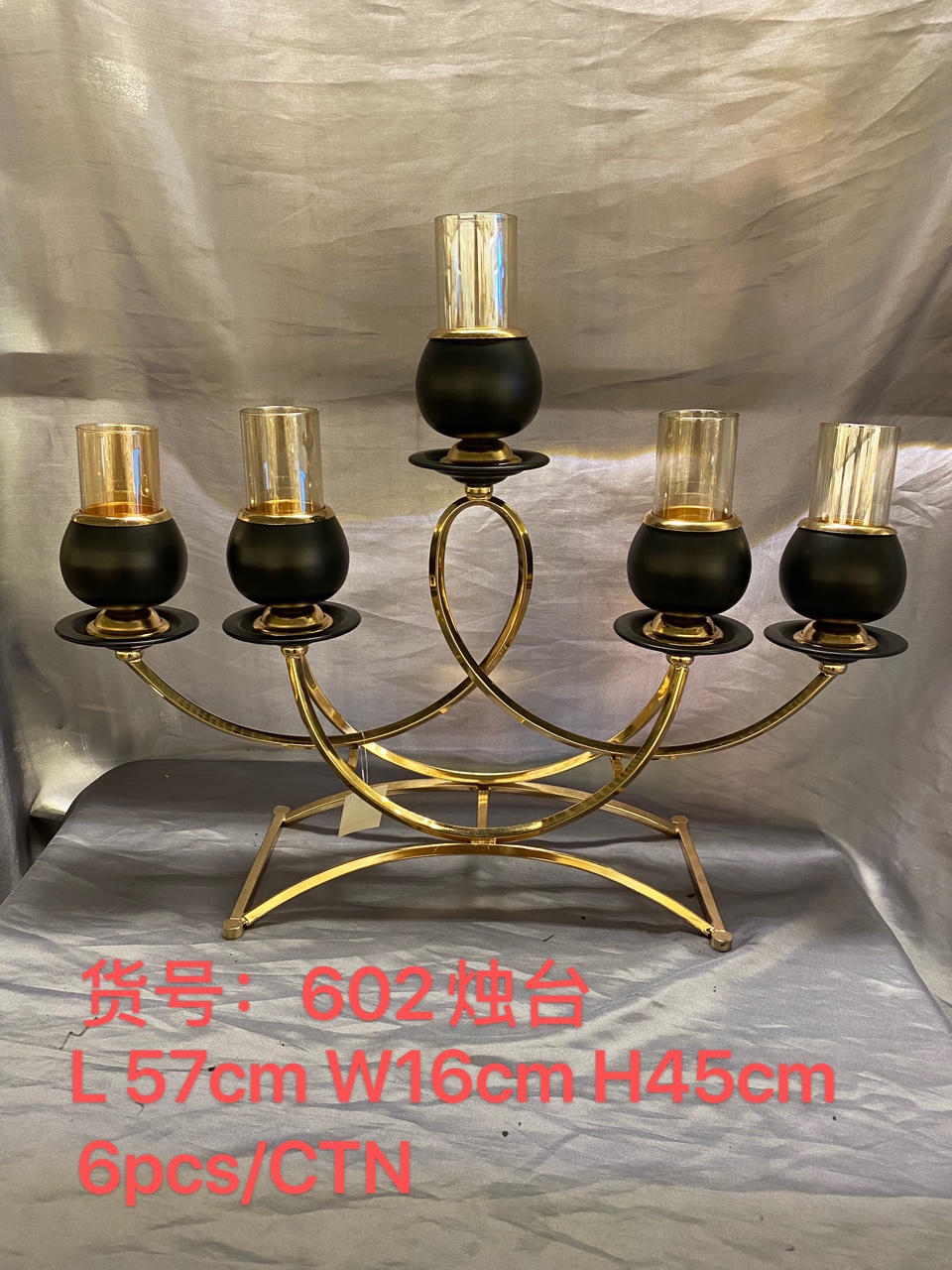 Motto Art Candlestick Electroplating French Gold Iron Art
5 Head Candlestick Decoration
