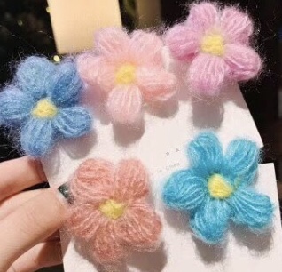 Mohair Hand Hook Bubble Flowers undefined