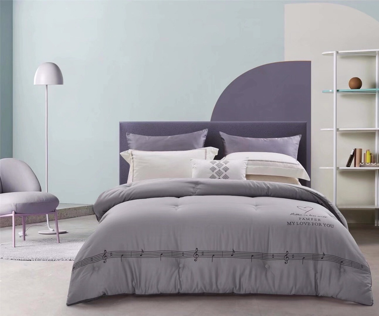 2023冬被新品～宠爱乐章长绒棉立体被床上用品床上用品家纺被套