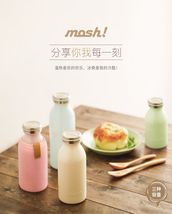 mosh日本保温杯男女士学生可爱简约牛奶瓶粉色便携小巧少女水杯子