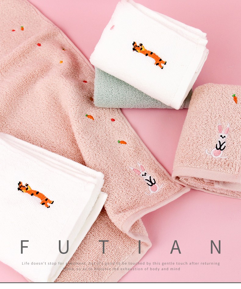 Yiwu Quality Products - Futian - Meteor Shower Children's Towels Cartoon Animal Embroidered Small Towels for Children, Boys and Girls, Baby Face Towels detail image 1