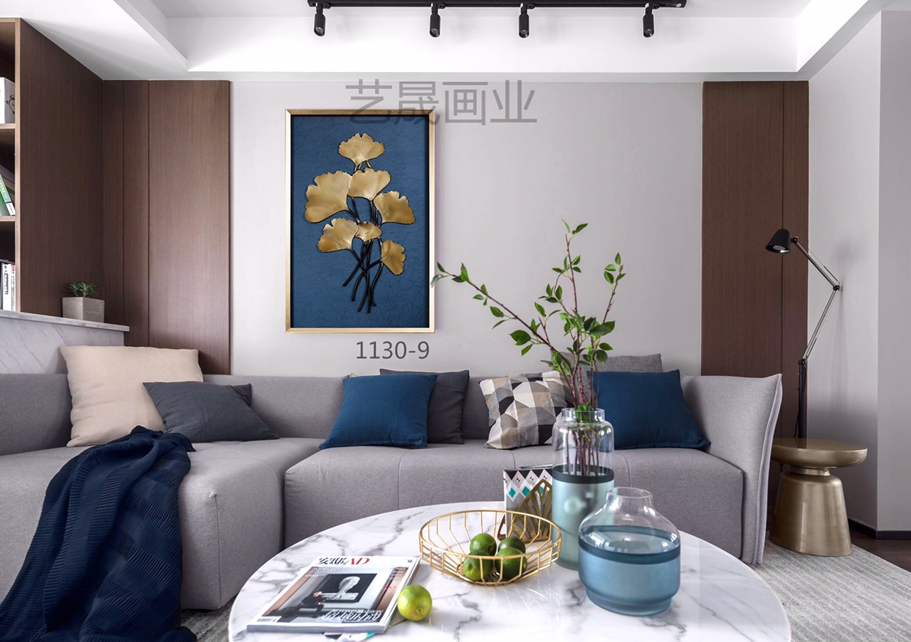 轻奢画玄关装饰画现代简约立体抽象画竖版走廊高端挂画图