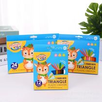 Potato Cat plastic crayon triangle crayon modeling crayon creative smiley face does not touch the piece generation hair factory direct sales