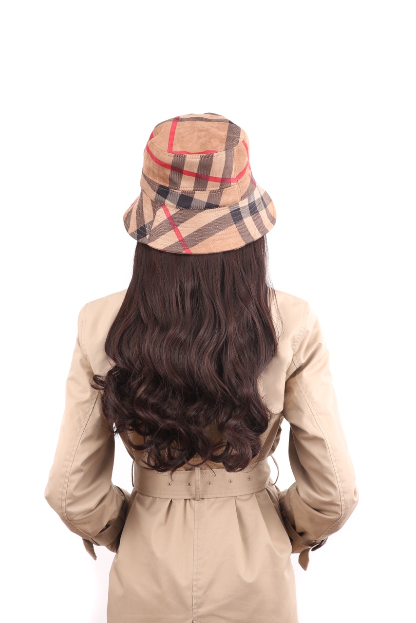 Factory direct sales: Trendy and versatile Korean fisherman's hat for women with long curly hair, detachable wig cap
