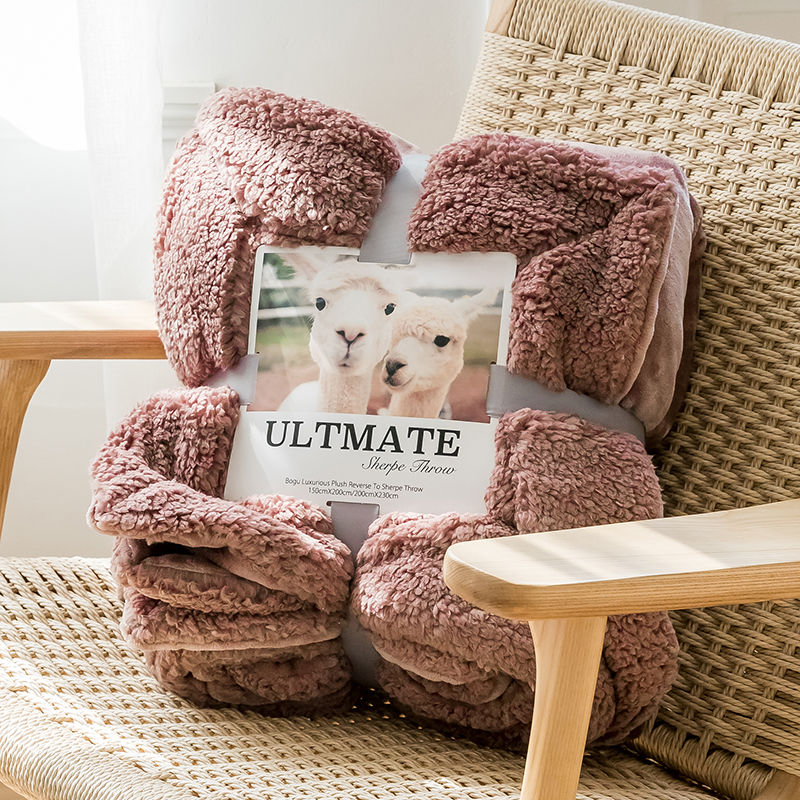 Flannel Lamb Fall/Winter Blanket Thickened Single And Double Double Double Cover Blanket Coral Velvet Blanket