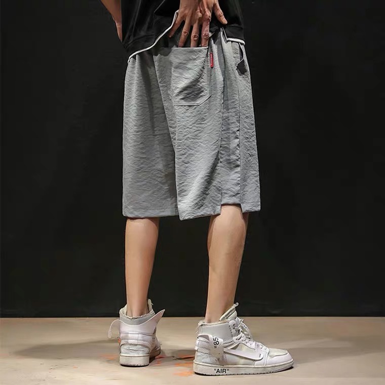 Summer thin shorts for men, fat and plus-size trendy, loose capri pants for fat people, student casual sportswear pants for men