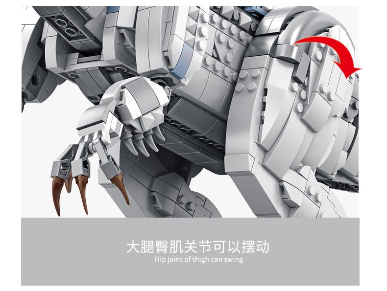潘洛斯侏罗纪世界霸王龙暴虐龙拼插模型儿童礼品玩具恐龙益智积木详情图6
