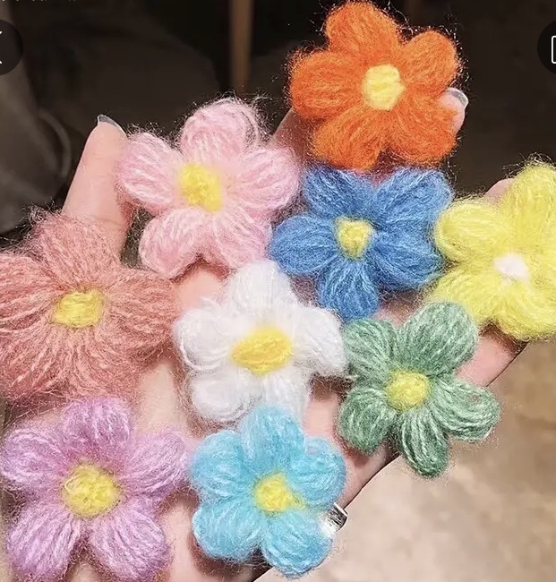 Mohair Hand Hook Bubble Flowers