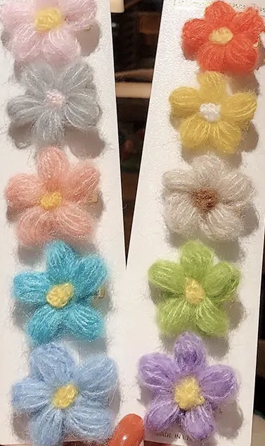 Mohair Hand Hook Bubble Flowers undefined