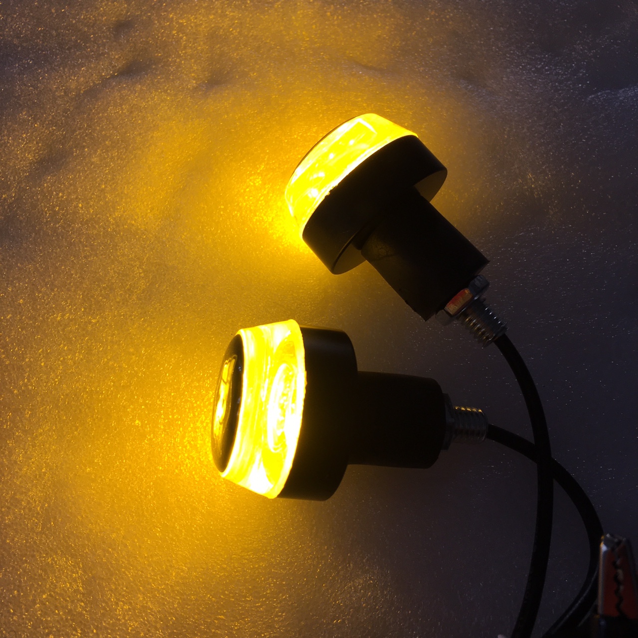 Motorcycle led handlebar lights, turn signals, ultra-bright decorative lights, yellow turn lights details Picture