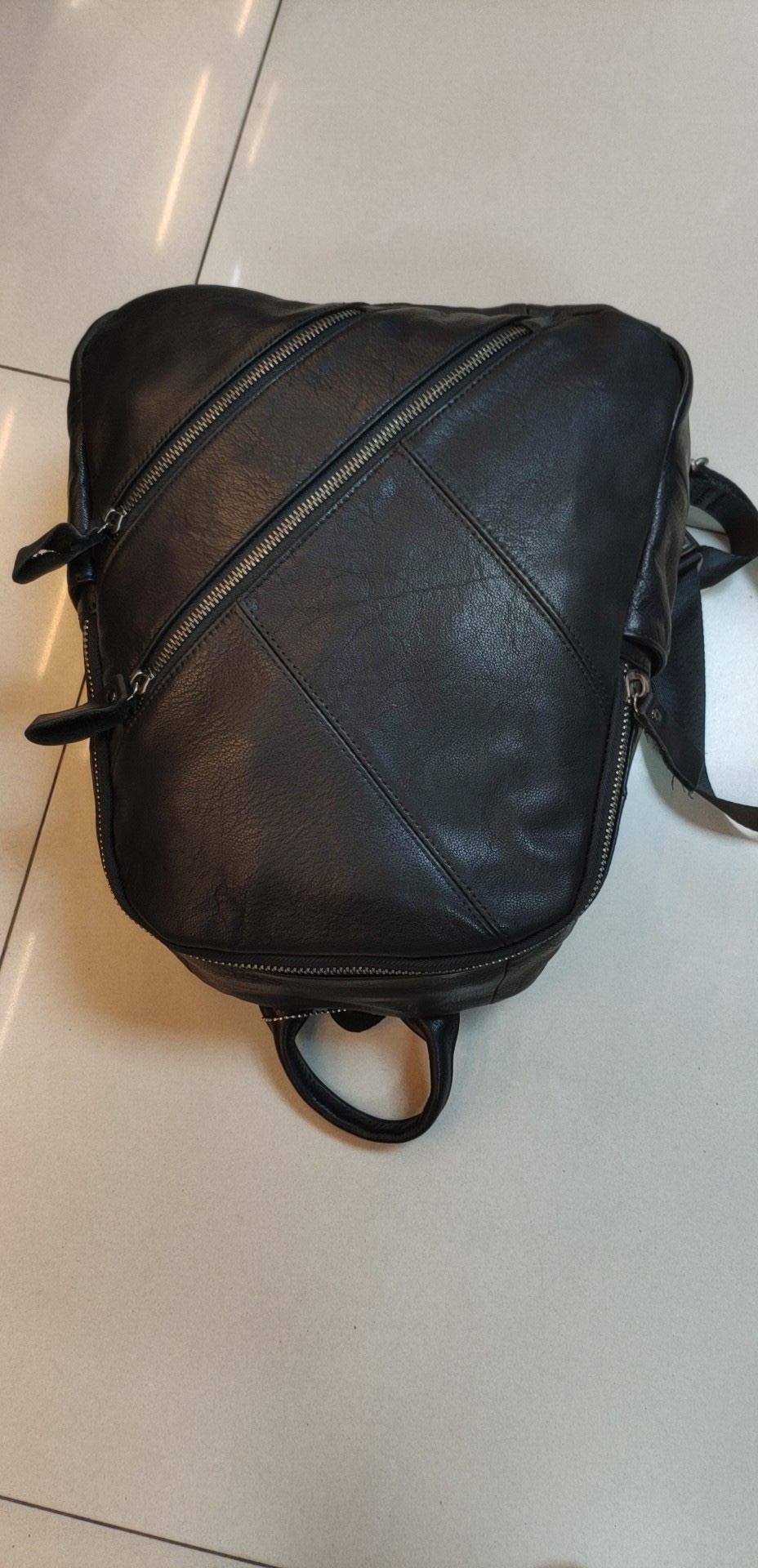 Top layer leather fashion two shoulder ladies bag thumbnail