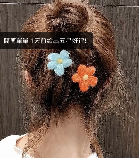 Mohair Hand Hook Bubble Flowers Item Picture