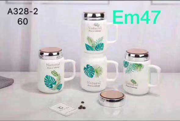 陶瓷马克杯树叶花