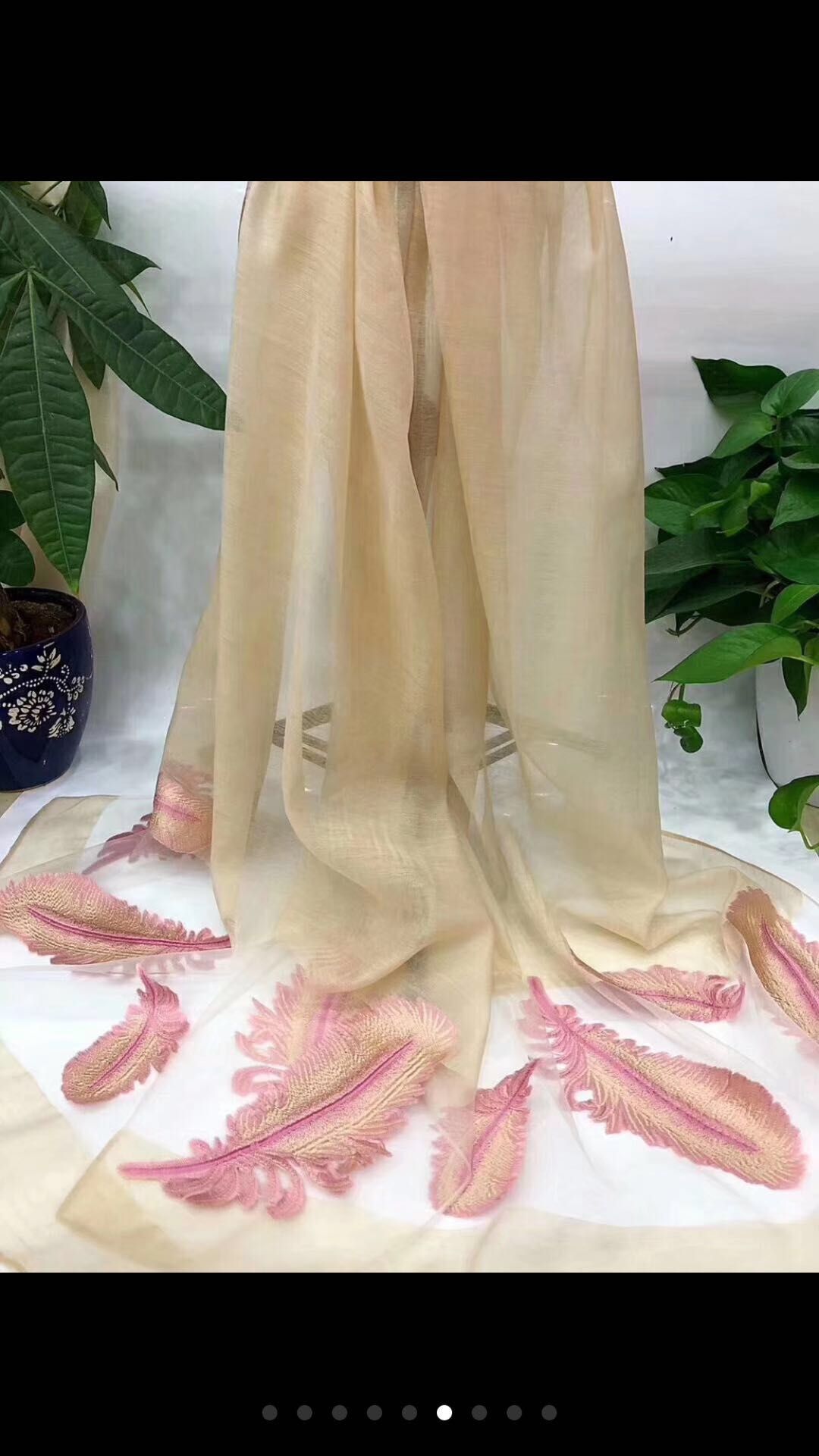 Cotton scarf with silk 2 thumbnail