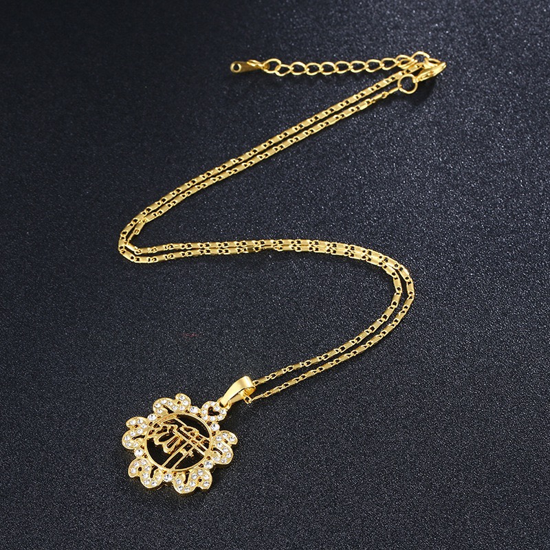 保色电镀24黄铜项链详情图6