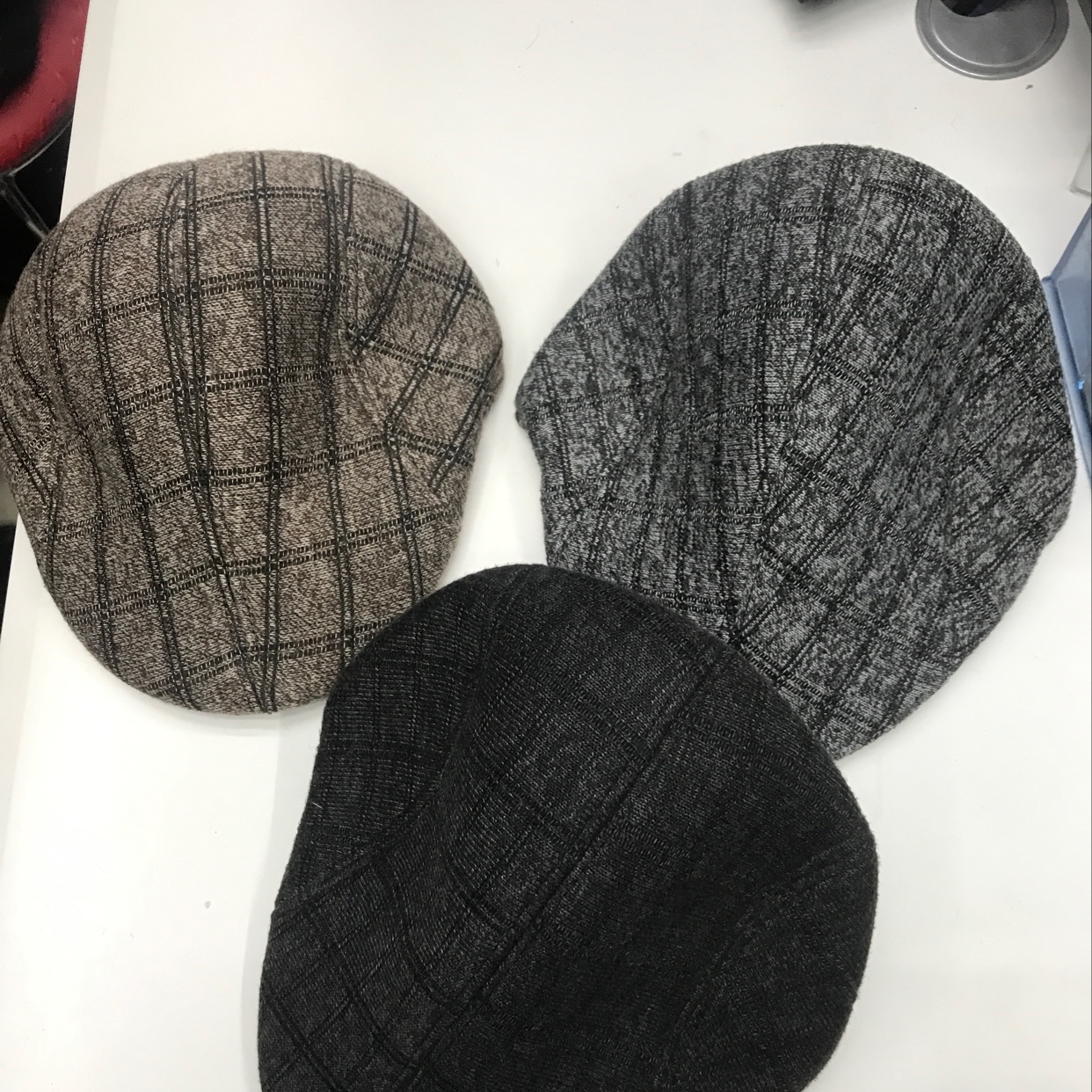 Wool grid fashion casual cap thumbnail