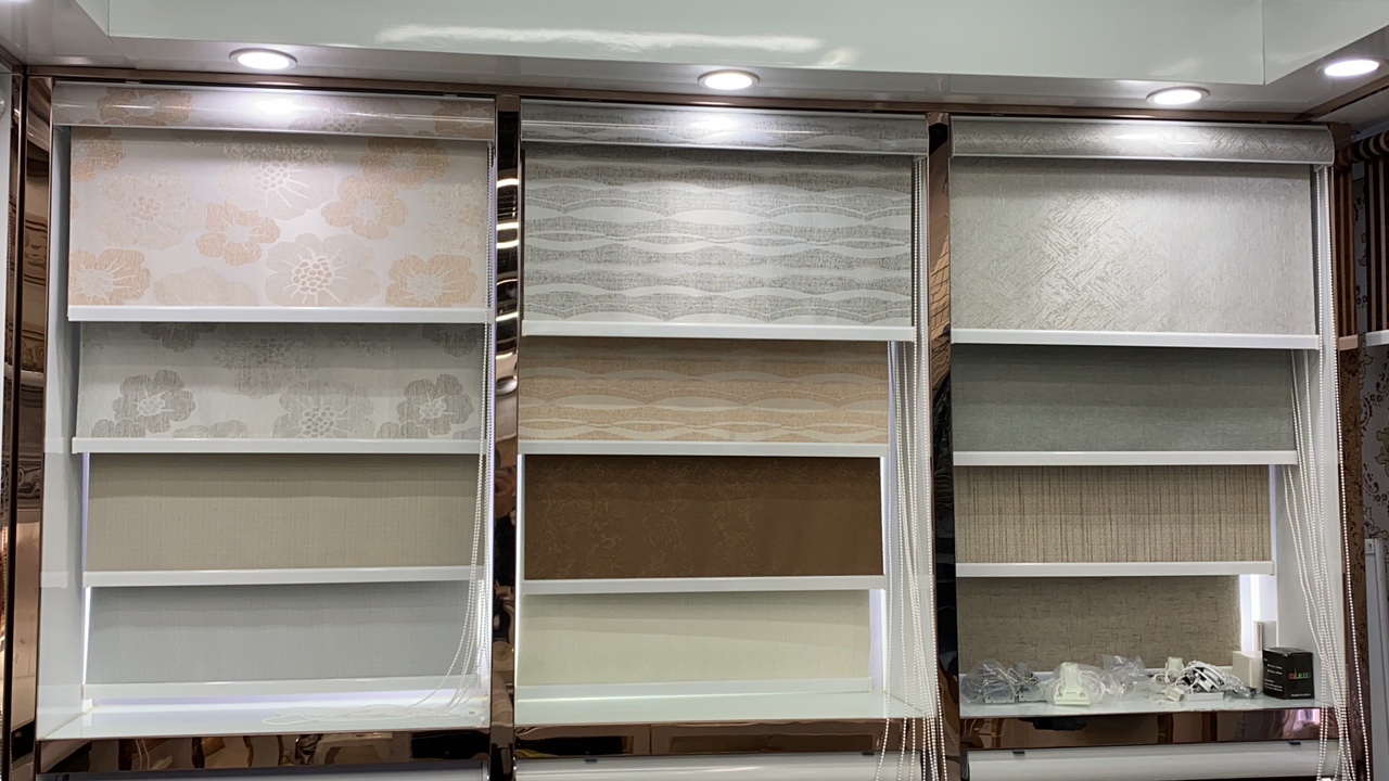 新款卷帘单色涂层花色卷帘柔纱帘窗帘百叶窗图