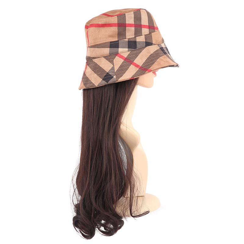 Factory direct sales: Trendy and versatile Korean fisherman's hat for women with long curly hair, detachable wig cap Application Scenario
