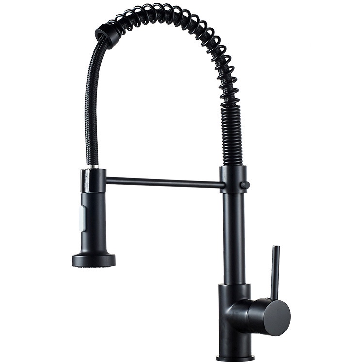 Black Multifunctional Spring Pull Out Kitchen Faucet