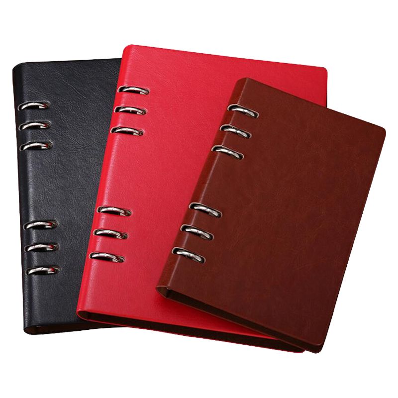 A5活页笔记本子简约大学生b5商务本文具加厚记事本可拆卸活页本子白底实物图