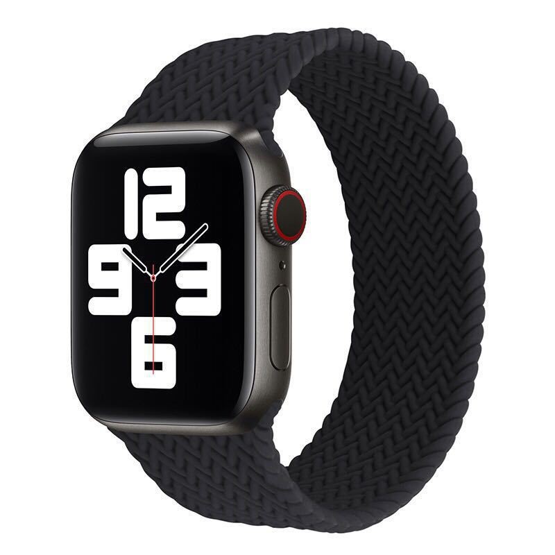 新款编织弹力硅胶腕带 苹果单圈针织表带适用apple watch表带爆款详情图12