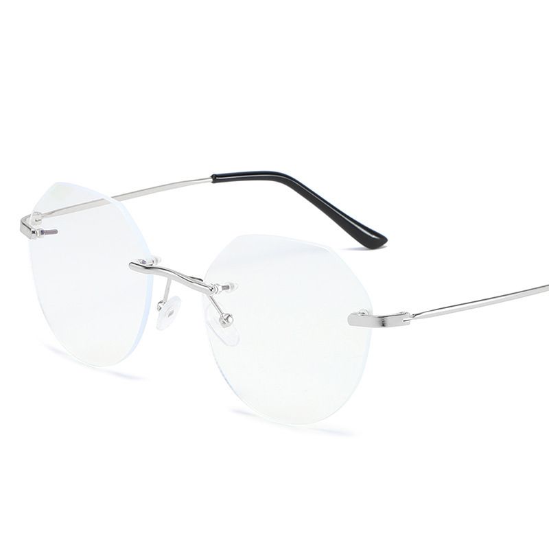 New anti-blue light retro internet-famous eye glasses frame, frameless cut edge blue light flat light glasses, myopia glasses frame and frame modification. The purchase of this product is a commercial trade behavior undefined