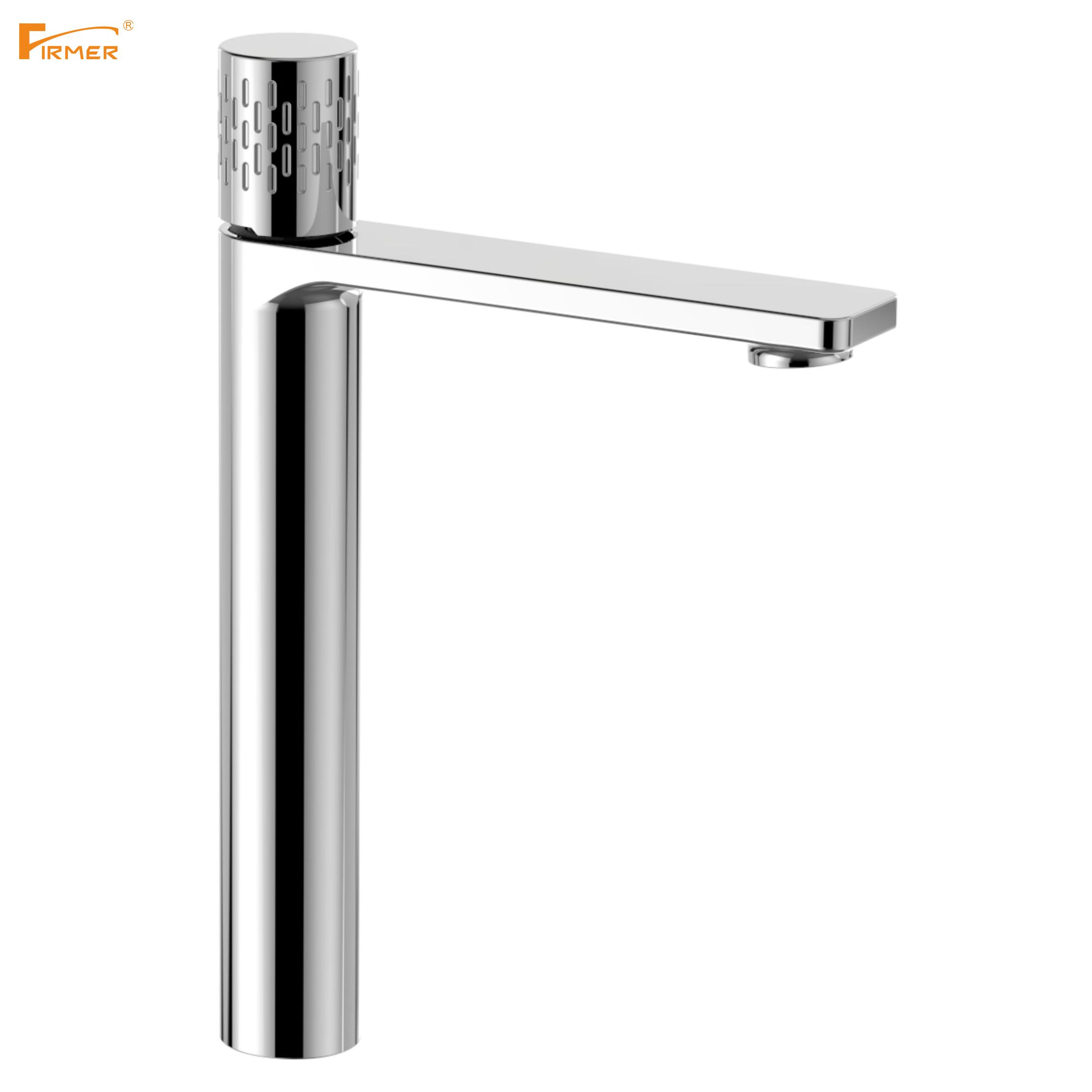 Firmer's Latest High-End Hotel Villa Bathroom Golden Copper High Washbasin Faucet Specification drawing