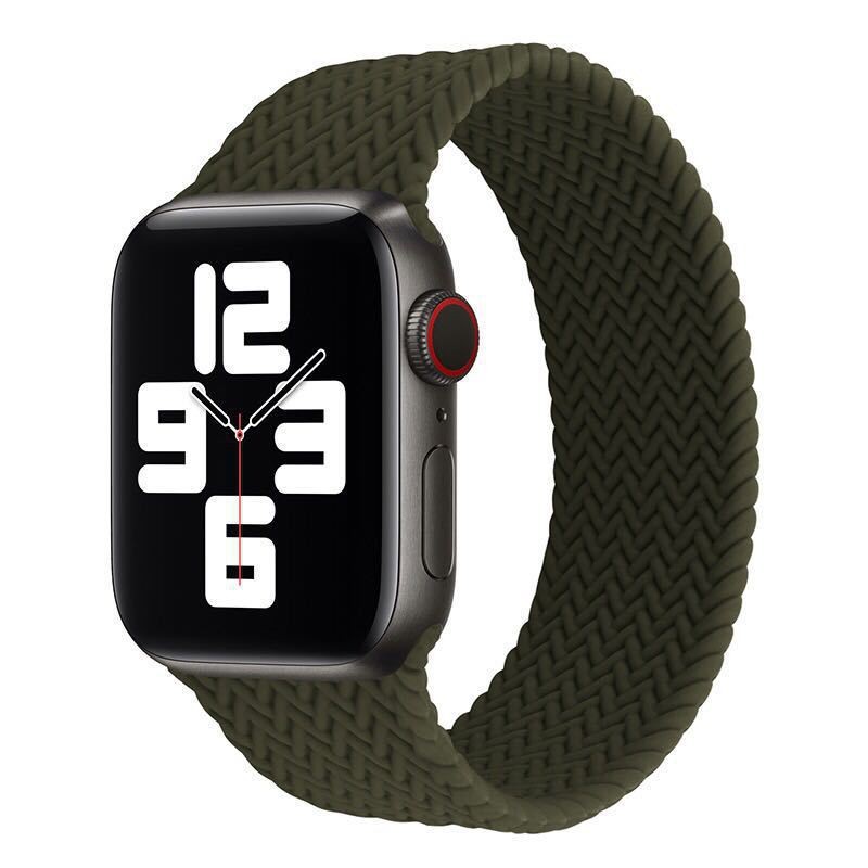 新款编织弹力硅胶腕带 苹果单圈针织表带适用apple watch表带爆款详情图13