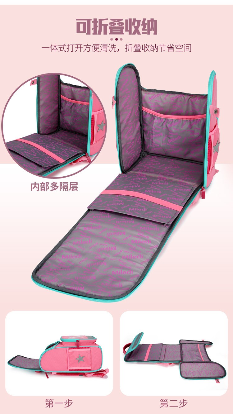 Cross-border foreign trade schoolbag, Russian space bag, primary school schoolbag, children can open and reduce the burden detail image 17