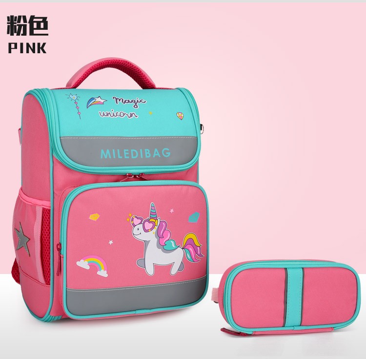 Cross-border foreign trade schoolbag, Russian space bag, primary school schoolbag, children can open and reduce the burden detail image 4