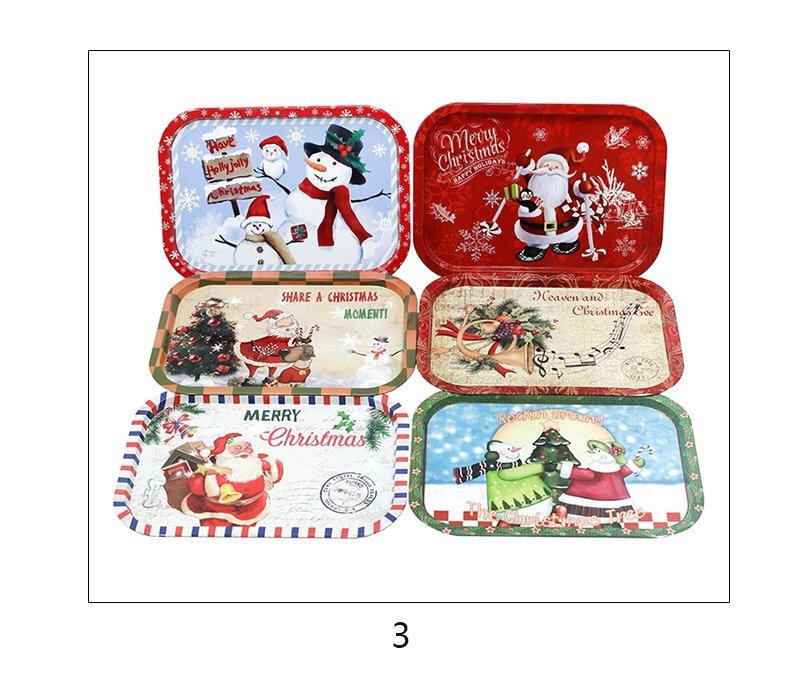 圣诞创意马口铁长盘水果点心盘儿童卡通餐盘托盘详情图7