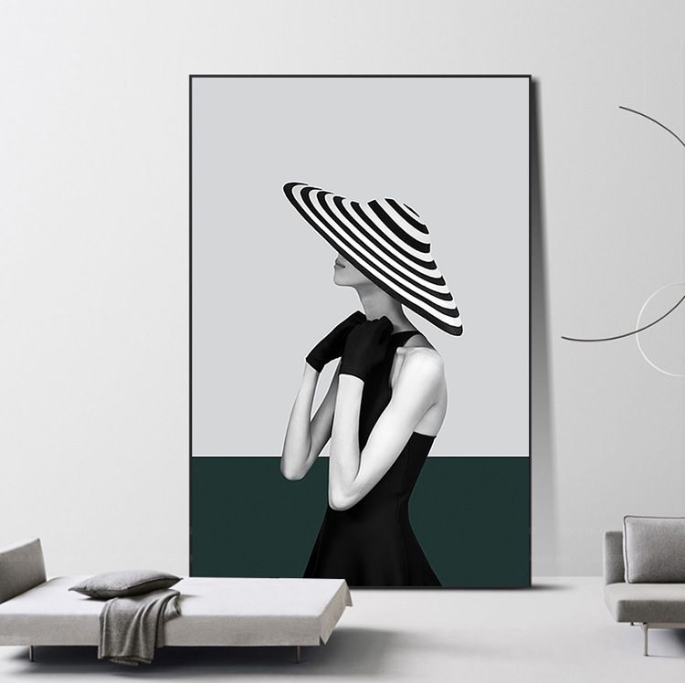 Modern light luxury Italian-style entrance hall, grand beauty decorative paintings, corridor murals, Nordic sofa background wall, living room hanging paintings undefined