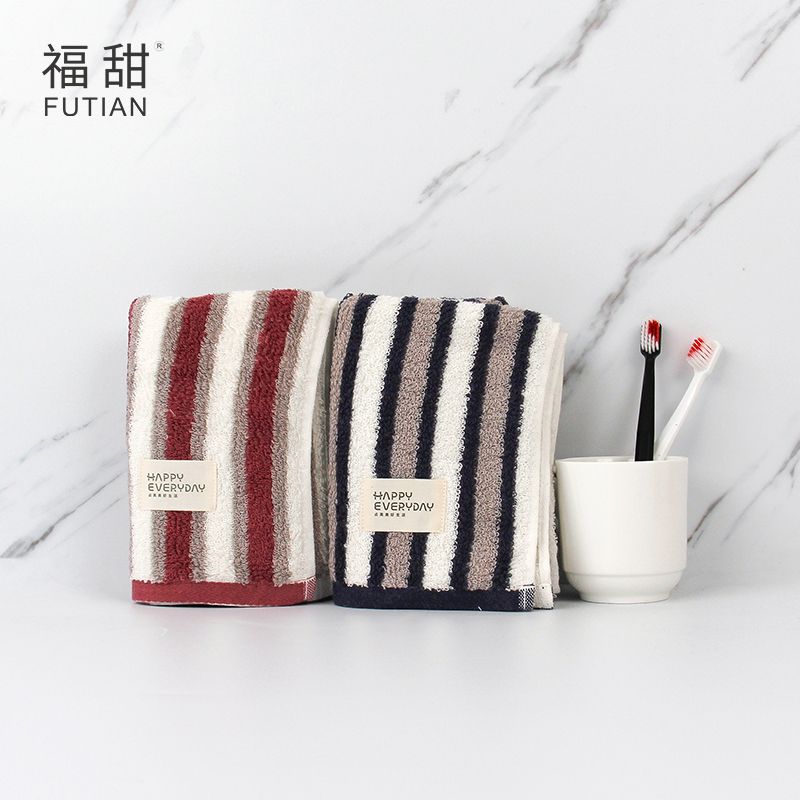 Yiwu Good Goods - Futian - Vertical Stripe Towel Absorbent Couple Face Towel Fashion Men And Women Face Towel Specification drawing
