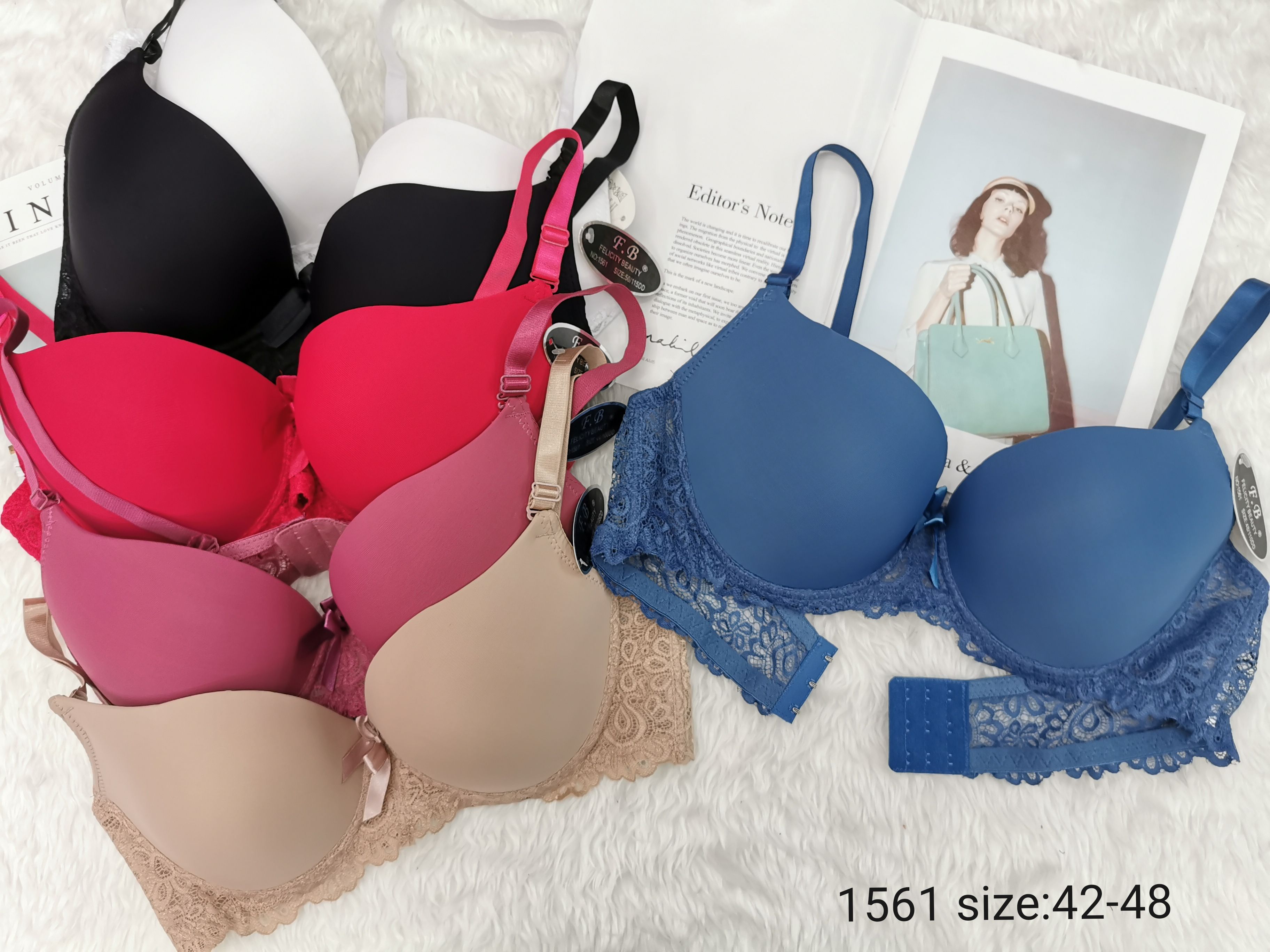 Foreign Trade Bra Sexy Lace Large Cup Push-Up Adjusting Bra Push-Up Adjusting Bra Sexy Lace Sponge-Free Ultra-Thin Bra