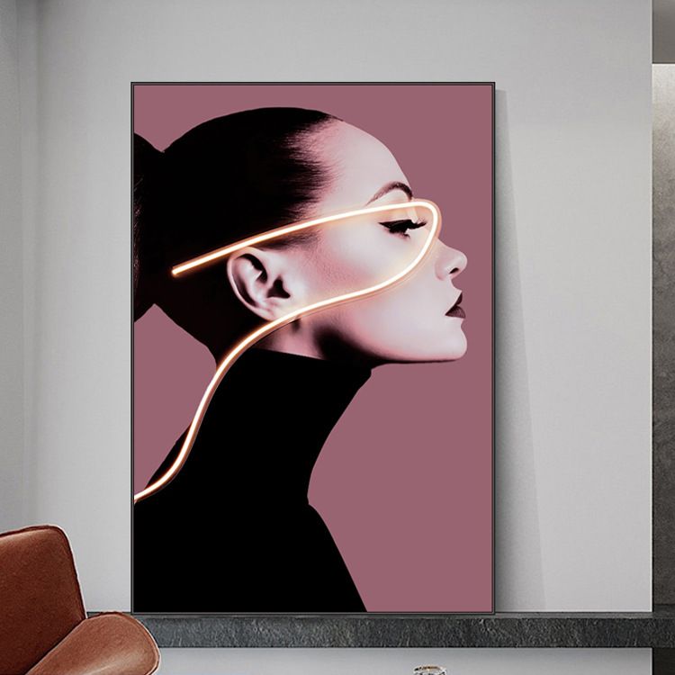 Modern light luxury minimalist figure wall paintings, large-sized decorative paintings for modern living rooms, industrial-style super-large floor-to-ceiling wall paintings details Picture